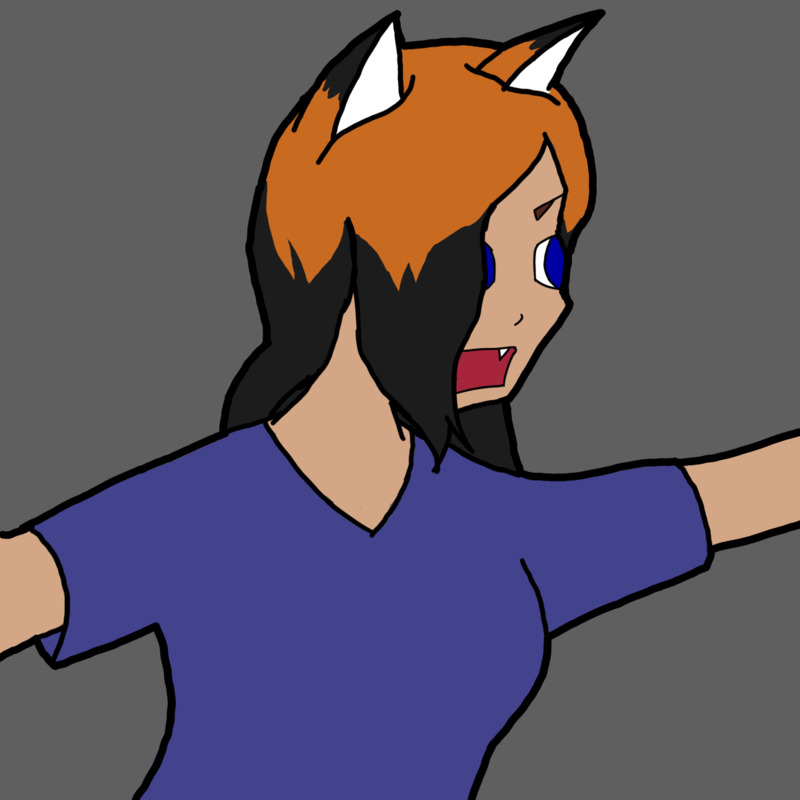 A girl with fox ears and orange and black hair reaching out while seemingly shouting something. Does she want someone to not go? Did someone forget something? Is this actually just a zoomed-in image of her holding two boxers apart as a ref? We may never know.