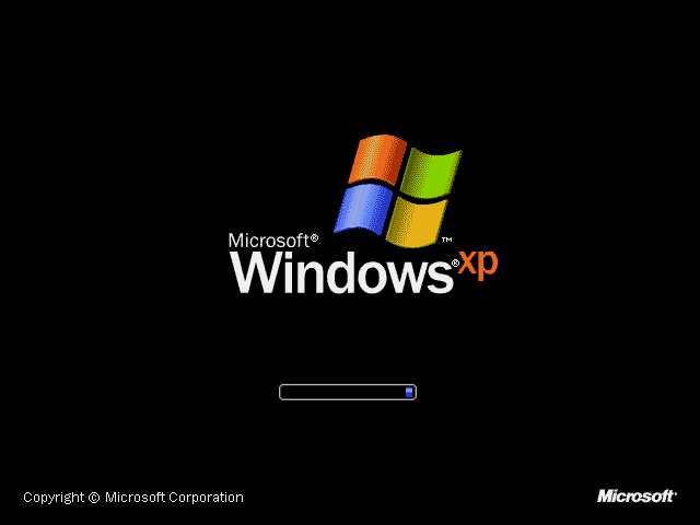 Loading screen. It's the normal XP loading screen, down to the logo.