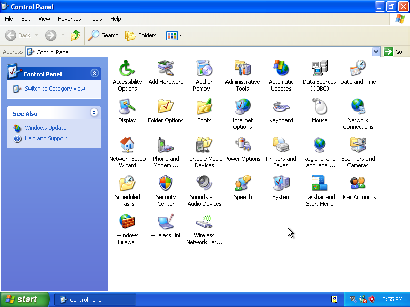 The Windows FLP classic control panel. It's identical to the Windows XP one.