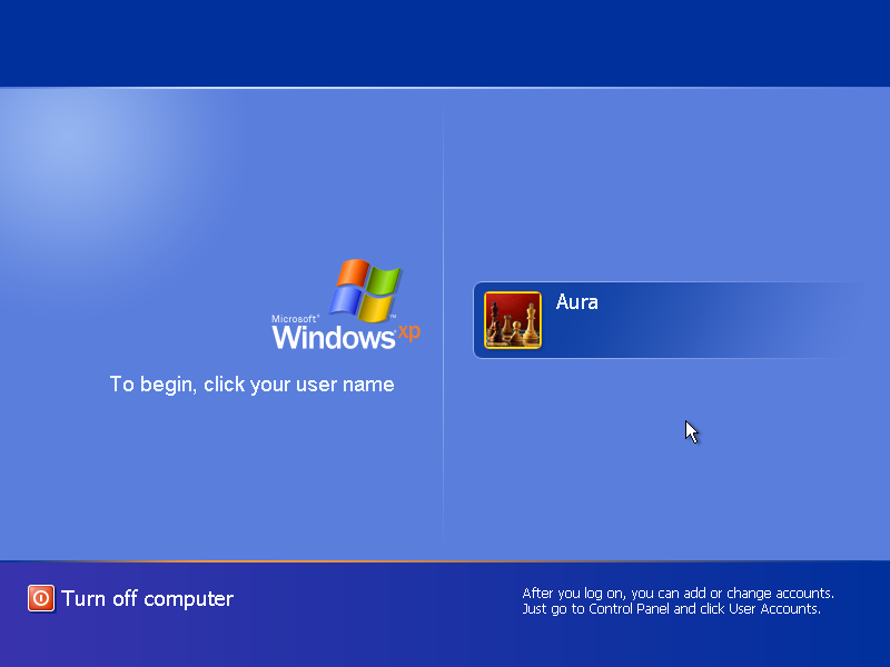 The Windows FLP welcome screen. It's identical to the XP one down to the logo.